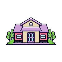 cute simple colorful house icon vector