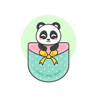 cute panda in the pocket vector