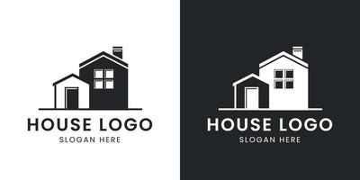 logotipo de la casa en blanco y negro vector
