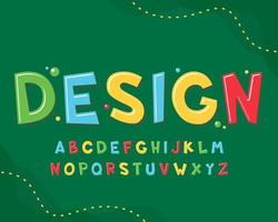 decorative colorful Font and Alphabet vector