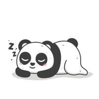 lindo panda durmiendo y sonriendo vector