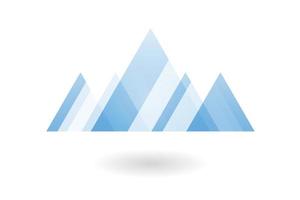 patrón geométrico abstracto, logotipo de montaña triangular superpuesto azul foto
