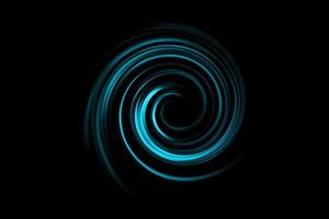 Abstract spiral tunnel with green circle spin on black background photo