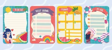 Journal Template Summer Holiday vector