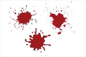 red blood vector ink splatter stain collection. Blood splashes