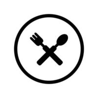 Black Cutlery circle logo and icon vector