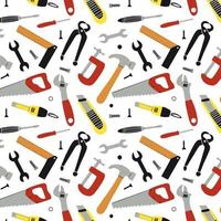 Seamless pattern of different construction instruments. Working tools and repair equipment vector