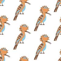 seamless pattern with birds. Cute cartoon colorful characters. vector