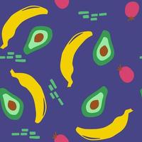 Abstract Seamless pattern. Hand drawn fruit in a simple shape vector