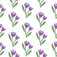 Spring or summer botanical seamless pattern. Delicate tulip flowers. vector