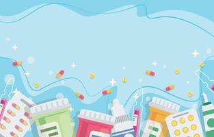 Flat Cute Apothecaries Medical Background vector