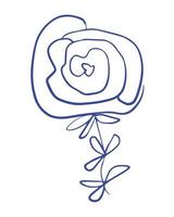 Abstract rose flower. Minimalism. Line art doodle. vector