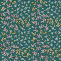 Seamless botanical pattern. Flowers and tree branches with leaves, hand drawn. Pastel colors. vector