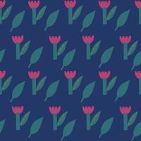 Seamless floral patterns in minimalist style vector