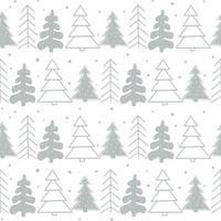 Seamless New Year template with stylized Christmas trees In the forest vector