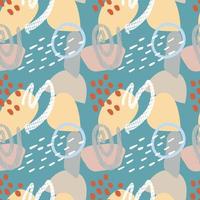 Seamless creative pattern of hand drawn abstract elements. vector