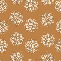 Seamless pattern. Floral and botanical ornaments in circular design. vector