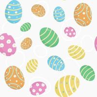 Seamless pattern of colored Easter eggs in pastel colors. Symbols of the religious holiday of Great Easter vector
