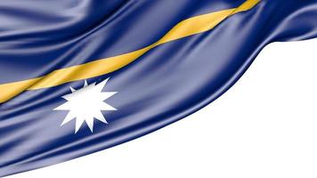 Nauru Flag Isolated on White Background, 3D Illustration photo