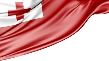 Tonga Flag Isolated on White Background, 3D Illustration photo