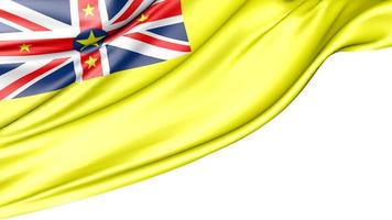 Niue Flag Isolated on White Background, 3D Illustration photo