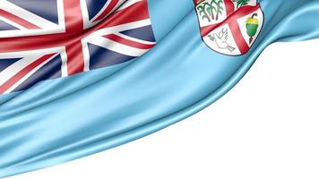 Fiji Flag Isolated on White Background, 3D Illustration photo