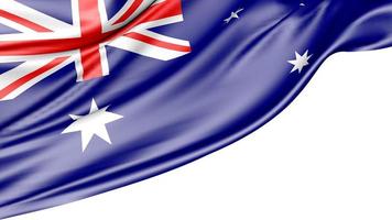 bandera de australia aislada sobre fondo blanco, ilustración 3d foto