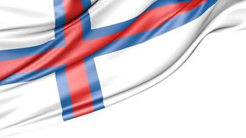 Faroe Islands Flag Isolated on White Background, 3D Illustration photo