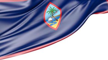Guam Flag Isolated on White Background, 3D Illustration photo