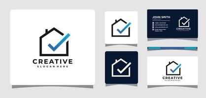 Check Mark With House Logo Template Design Inspiration vector