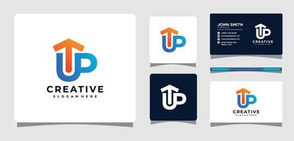 Up Text Logo With Up Arrow Template Design Inspiration vector