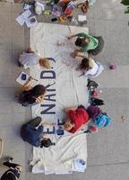 Buenos Aires, Argentina, 2021. Making a Fernando Fader flag photo