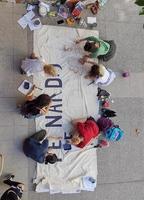 Buenos Aires, Argentina, 2021. Making a Fernando Fader flag photo