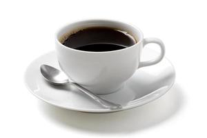 Black coffee isolated on white. photo