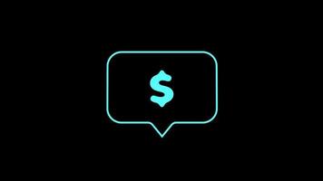 Dollar icon rotation with alpha channel video