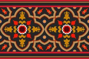 Diseño de patrón de tradición y oriental asiático étnico geométrico sin costuras para textura y fondo. decoración de patrones de seda y tela para alfombras, prendas de vestir, envolturas y papel tapiz vector