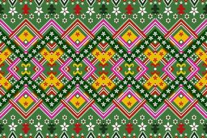Seamless geometric ethnic asian oriental and tradition pattern design for texture and background. Silk and fabric pattern decoration for carpet, clothing, wrapping and wallpaper vector