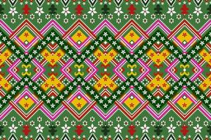 Seamless geometric ethnic asian oriental and tradition pattern design for texture and background. Silk and fabric pattern decoration for carpet, clothing, wrapping and wallpaper vector