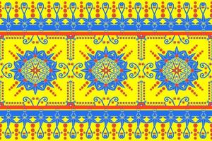 Diseño de patrón de tradición y oriental asiático étnico geométrico sin costuras para textura y fondo. decoración de patrones de seda y tela para alfombras, prendas de vestir, envolturas y papel tapiz vector