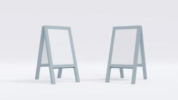 3D Rendering concept of standing board on white background. 3D Render. photo