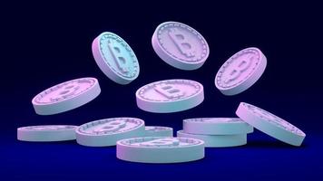 3D Rendering cryptocurrency B coin as referring to blockchain on background concept of Decentralized finance. 3D render. 3D illustration. photo