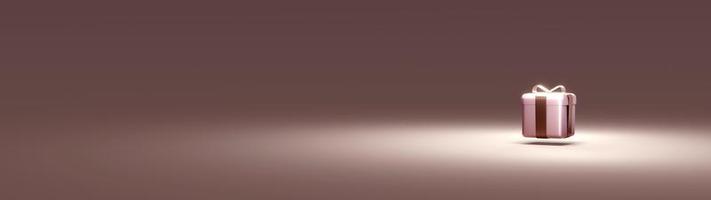 3D Rendering concept of pink theme gift box on dark  background.3D Render. photo