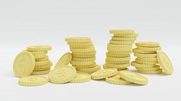 3D Rendering concept of Money. stack of coins on white background. 3D Render. photo