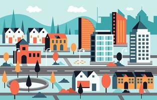 Flat City Landscape Background vector