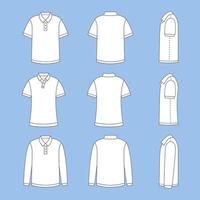 Flat Outline Polo Templates vector