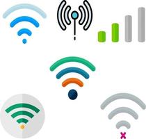 Wifi icon vector set color tech