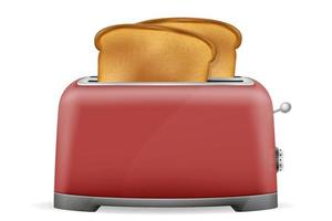 vintage old retro toaster with toast vector illustration isolated on white background