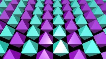 Purple and Cyan Geometric octahedron Shape Rotating and Moving Background video