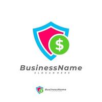 Money Shield logo vector template, Creative Money logo design concepts