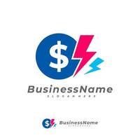 Thunder Money logo vector template, Creative Money logo design concepts